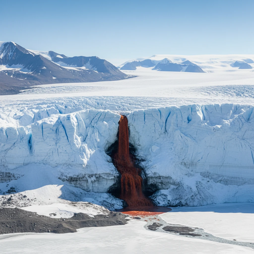 Las "Cataratas de Sangre" de la Antártida: Un Misterioso Río Rojo que Revela la Vida en las Condiciones Más Extremas