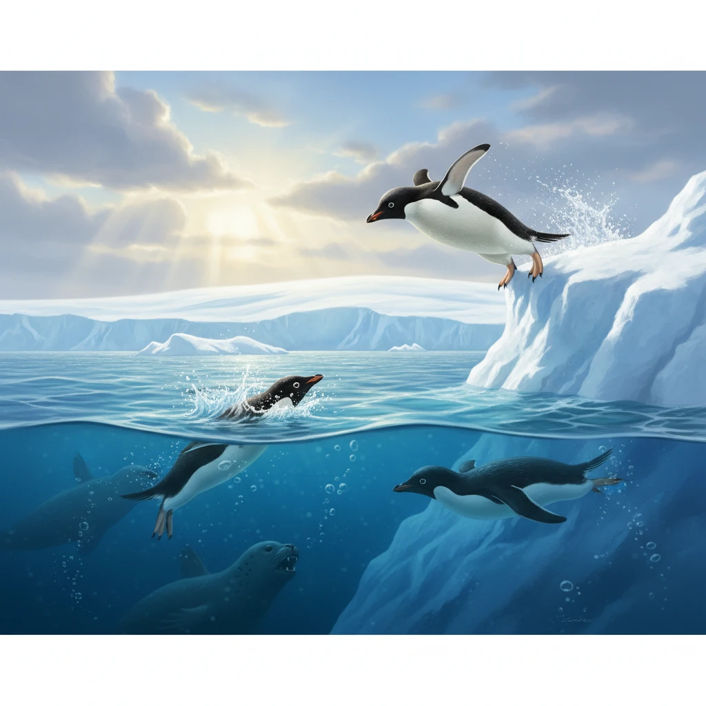 Los pingüinos pueden saltar hasta 3 metros de altura