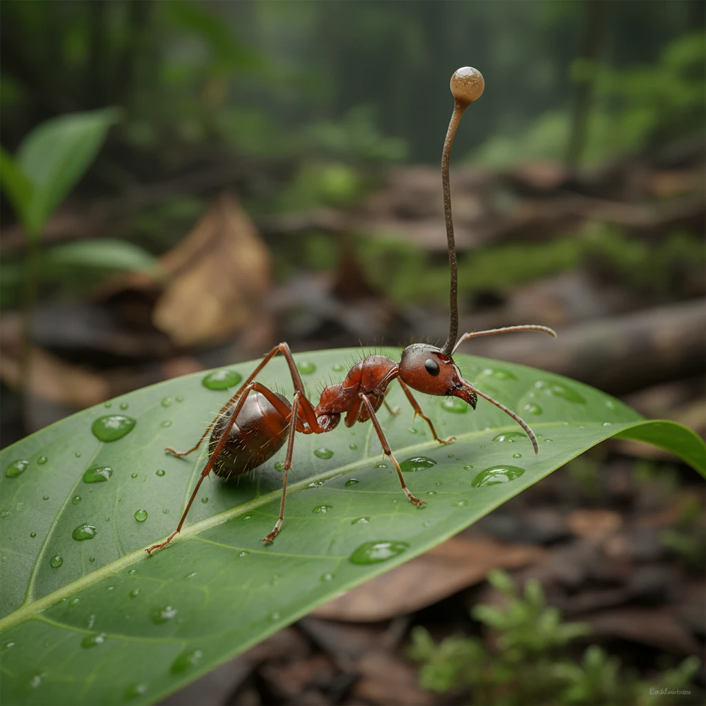 El hongo que 'persigue' a sus presas: cómo Ophiocordyceps controla insectos como zombis