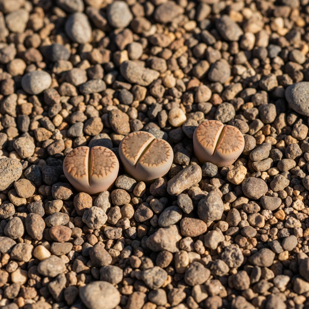Las Piedras Vivas del Desierto: Cómo las Plantas Lithops Engañan a Sus Depredadores con Camuflaje Perfecto