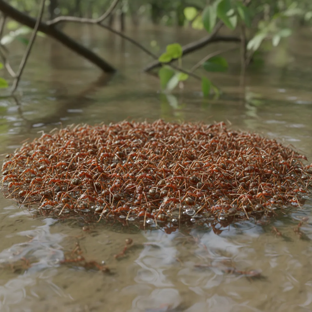 Las Hormigas Balseras: Ingenieras Flotantes que Crean Islas Vivientes para Sobrevivir Inundaciones