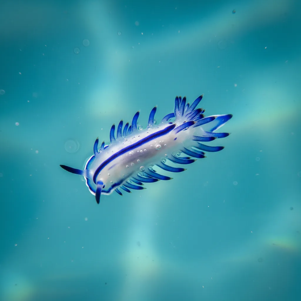 El Dragón Azul: La Babosa Marina que Recicla Veneno de Medusas para su Propia Defensa