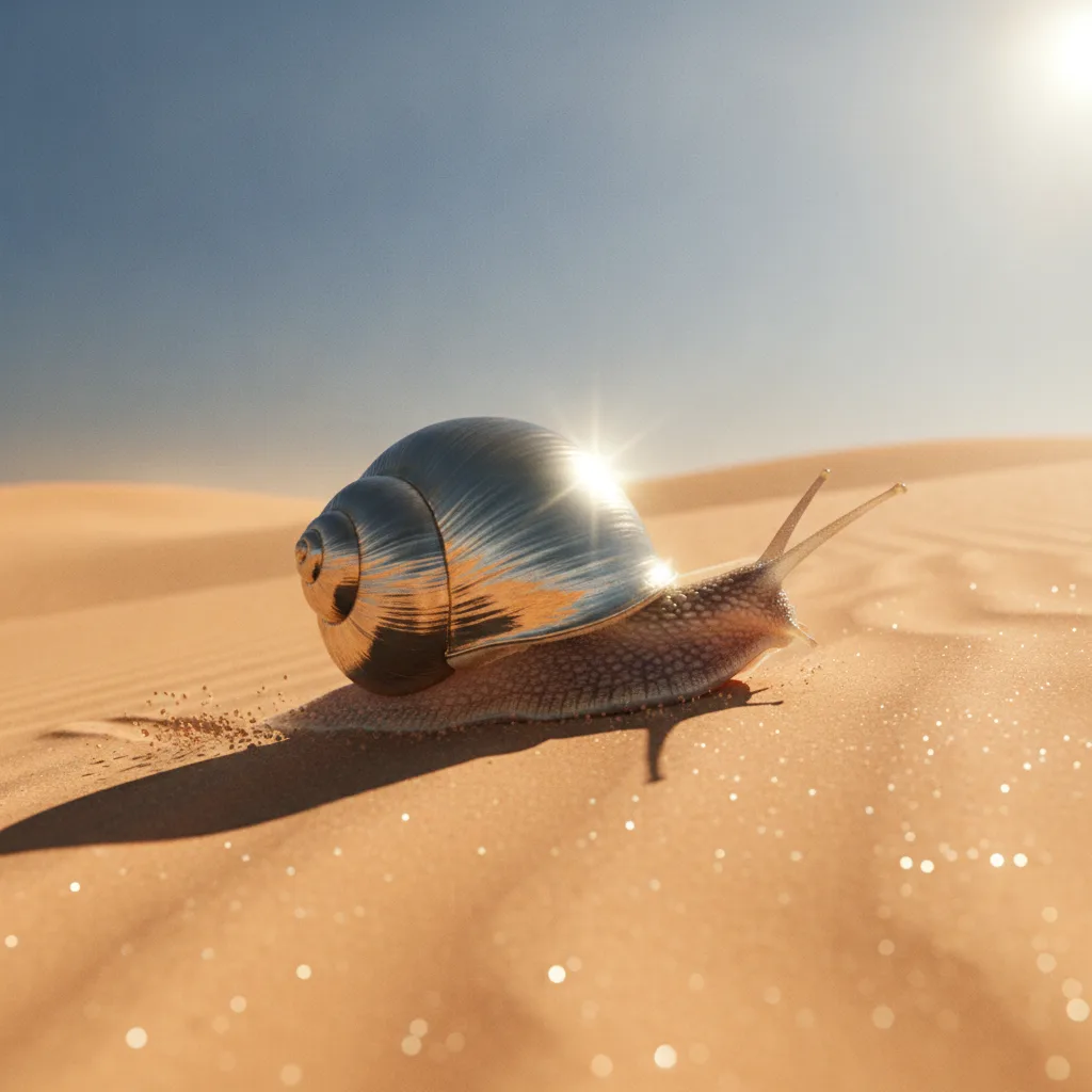 El Caracol de las Dunas: Cómo el Vitularia Reflecta el Sol para Sobrevivir a 60°C y se Mueve como un Surfista en Arena