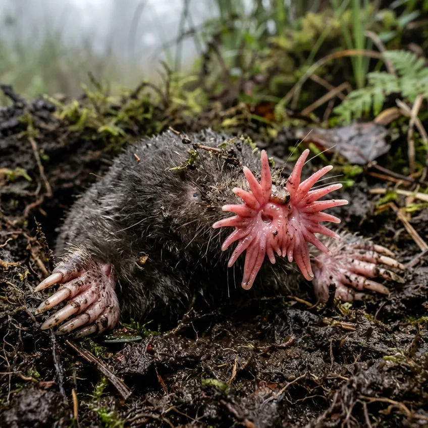 El Topo de Nariz Estrellada: El Cazador Más Veloz del Mundo que 'Ve' con Tentáculos Táctiles