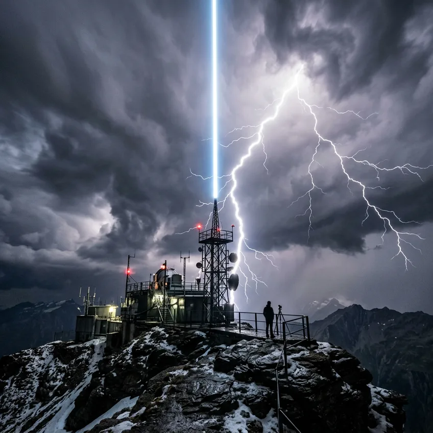 El Pararrayos Láser: Cómo Haces de Luz Guían las Descargas del Cielo para Proteger el Planeta