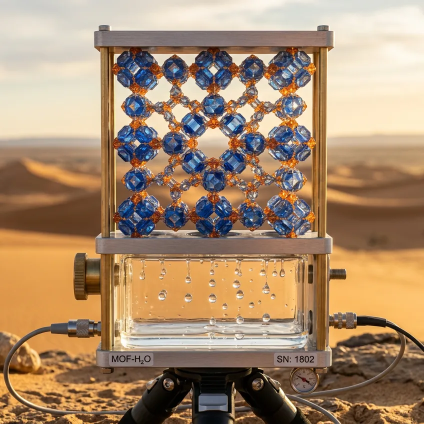 Esponjas Moleculares: Cómo los Cristales MOF Cosechan Litros de Agua en el Desierto Más Árido
