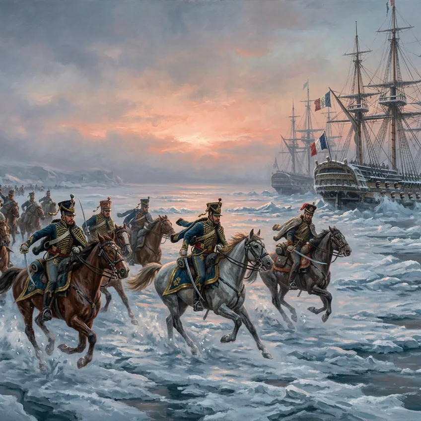 La Carga Sobre el Hielo: Cuando la Caballería Francesa Capturó una Flota Naval Entera