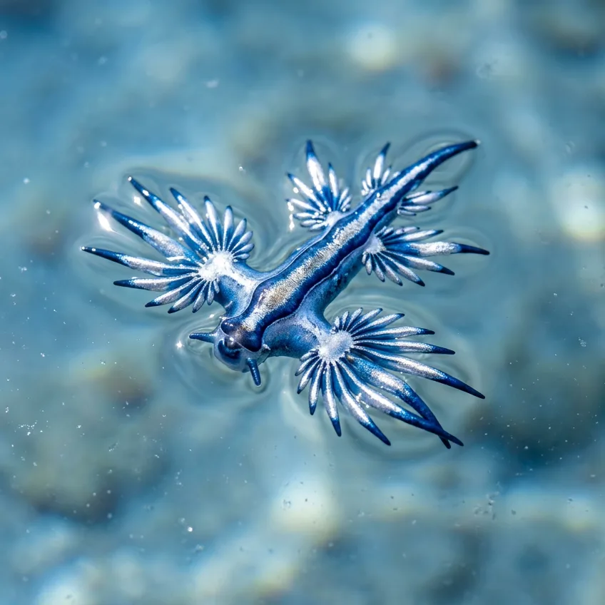 El Dragón Azul: La Criatura Marina que Roba las Armas Químicas de las Medusas Más Letales