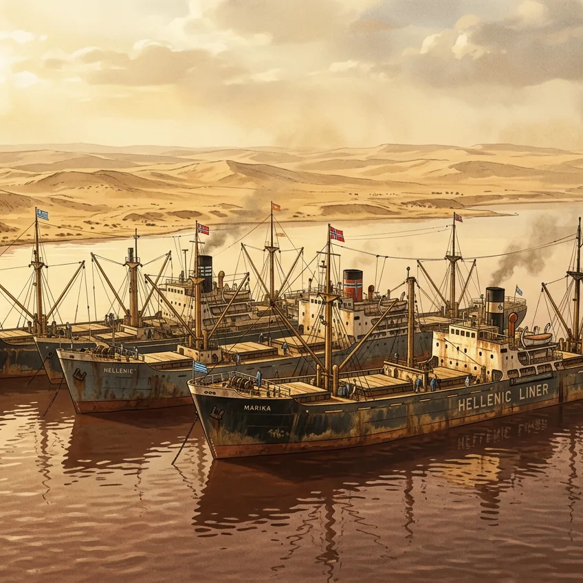 La Flota Amarilla: Los catorce barcos atrapados ocho años en el Canal de Suez que crearon su propia sociedad