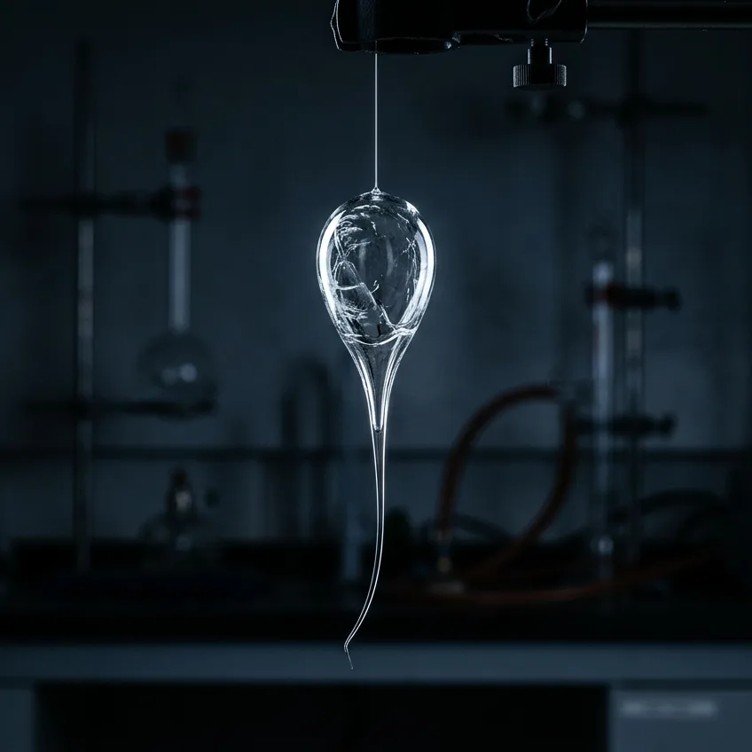 Las Gotas del Príncipe Ruperto: El Vidrio Indestructible que Detona al Tocar su Cola