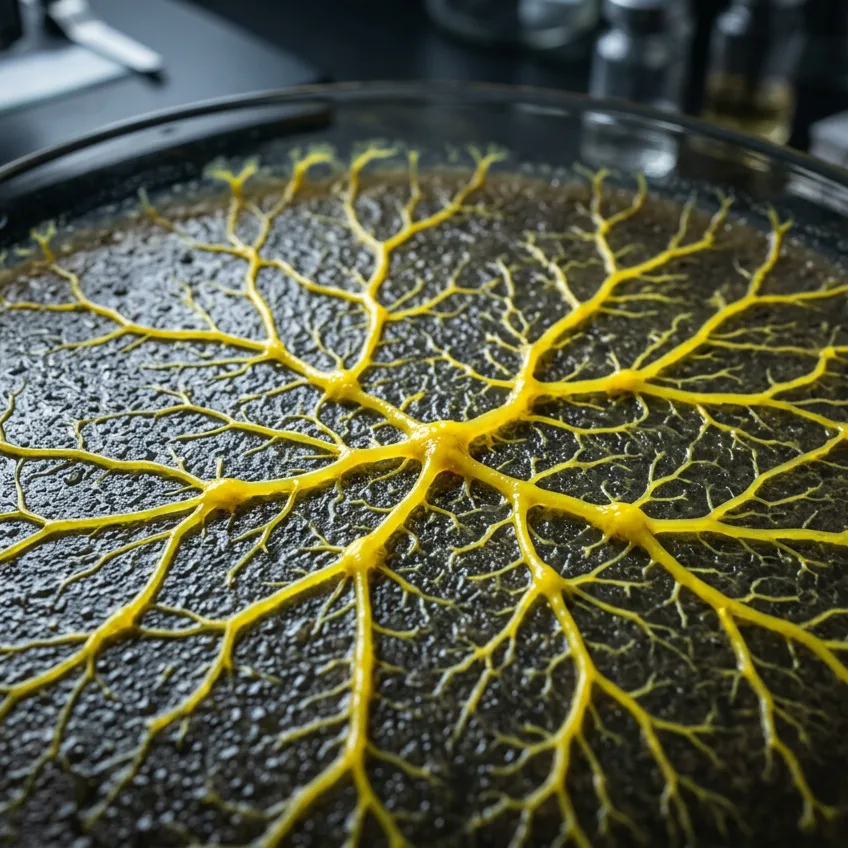 Physarum polycephalum: El Organismo Sin Cerebro que Resuelve Laberintos y Diseña Redes de Transporte