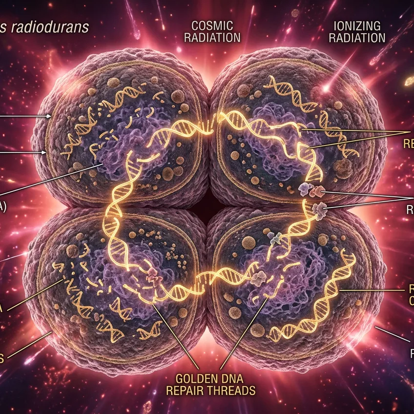 Deinococcus radiodurans: La Bacteria que Reconstruye su ADN Hecho Añicos tras Radiación Extrema
