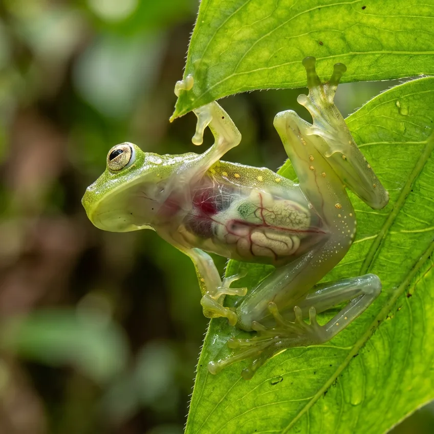 La Rana de Cristal: El Asombroso Anfibio que Oculta su Sangre en el Hígado para Volverse Invisible
