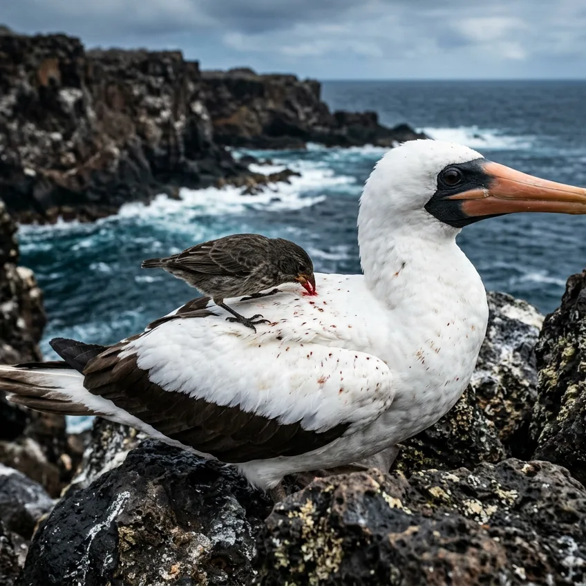 El Pinzón Vampiro de Galápagos: El Pájaro que Bebe Sangre de Otras Aves para Sobrevivir a la Sequía