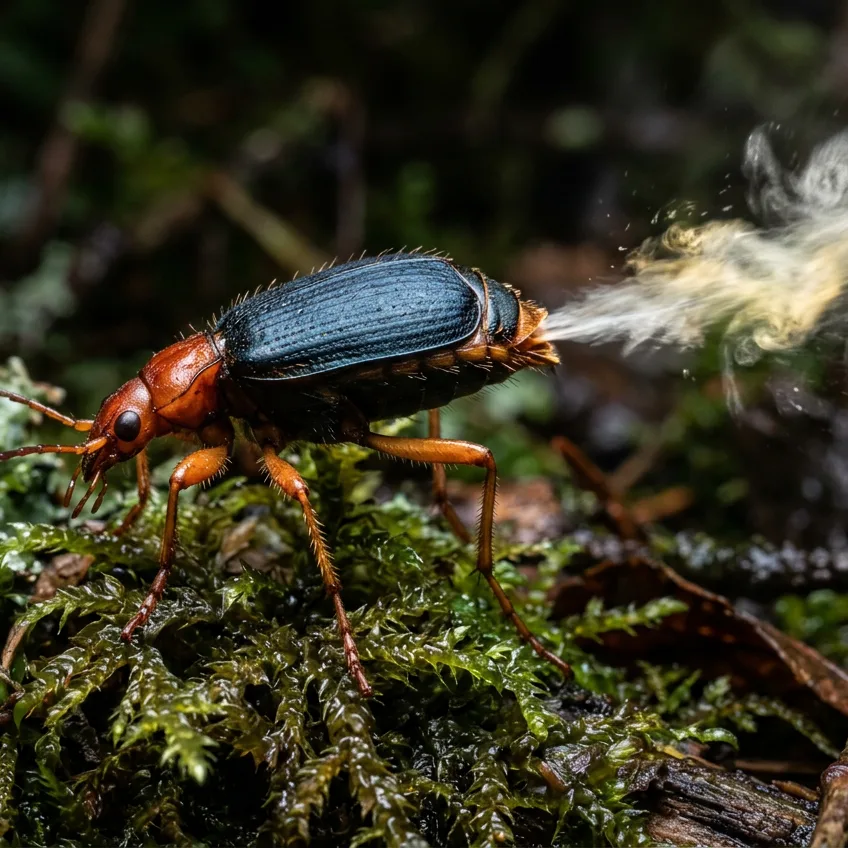 El Escarabajo Bombardero: El Insecto con un Motor de Pulso Químico que Dispara a Cien Grados