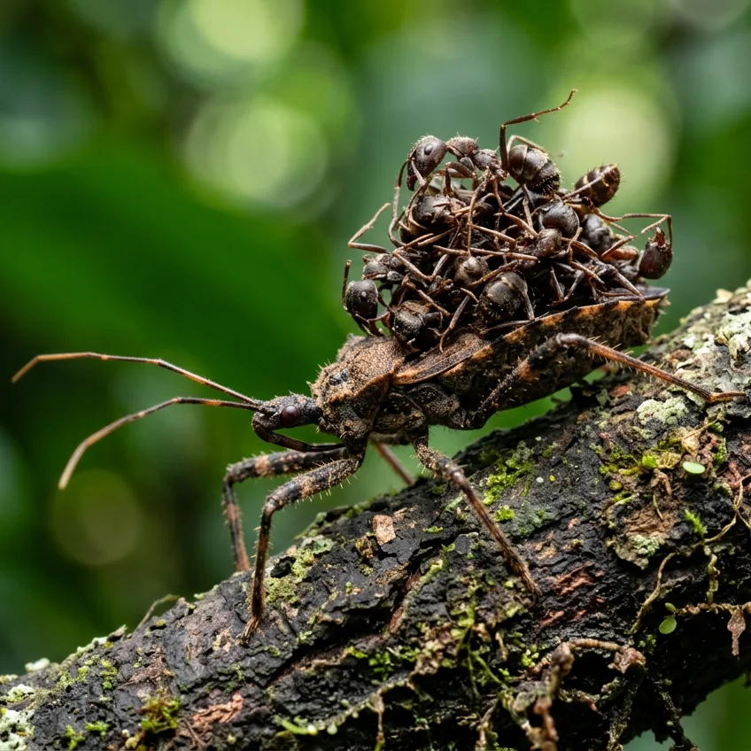 La Chinche Asesina 'Acanthaspis petax': El Depredador que se Construye una Armadura con los Cadáveres de sus Presas