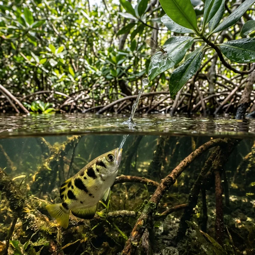 El Pez Arquero: El Prodigio Balístico que Modela el Agua para Disparar 'Balas' Cinéticas