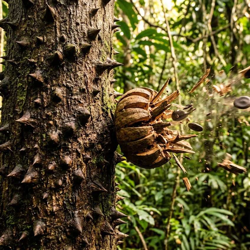 El Árbol de la Dinamita: La Planta Acorazada que Dispara Semillas como Proyectiles a 250 km/h