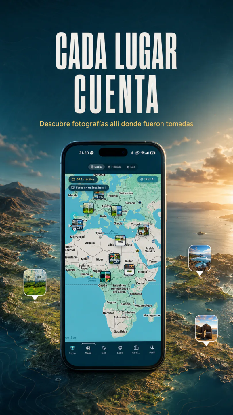 Mapa de Myland con fotografías situadas en lugares reales